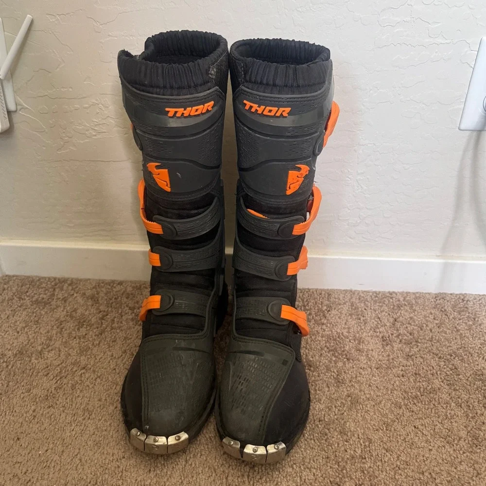 Thor Mens Synthetic Blitz XP MX Motocross Boots 11 Black Dirt Bike Adjustable